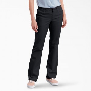 Black Women's Dickies FLEX Slim Fit Bootcut Pants | HAV490152