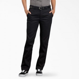 Black Women's Dickies FLEX Slim Fit Pants | FUP258074