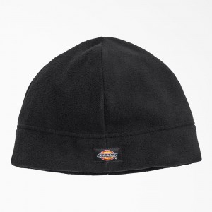 Black Women's Dickies Fleece Beanie | CMW913204