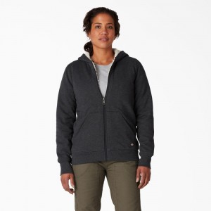 Black Women's Dickies High Pile Fleece Lined Hoodie | LTC762198