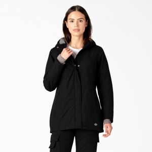 Black Women's Dickies Insulated Waterproof Jacket | MWA643957