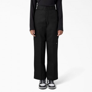 Black Women's Dickies Loose Fit Double Knee Work Pants | MBN614532