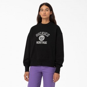 Black Women's Dickies Oxford Sweatshirt | FTO019846