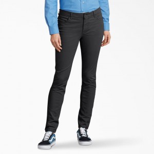 Black Women's Dickies Perfect Shape Skinny Fit Pants | GNK648130