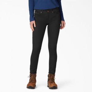 Black Women's Dickies Perfect Shape Skinny Fit Jeans | GFL609154