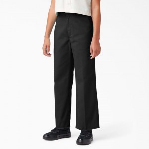 Black Women's Dickies Regular Fit Cropped Pants | BTA769482