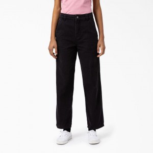 Black Women's Dickies Regular Fit Duck Pants | ESF386109