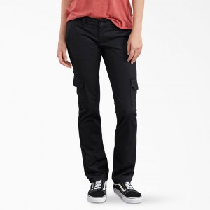 Black Women's Dickies Relaxed Fit Cargo Pants | ZPL826710