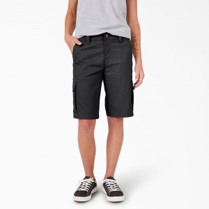 Black Women's Dickies Relaxed Fit Cargo Shorts | NVW569382