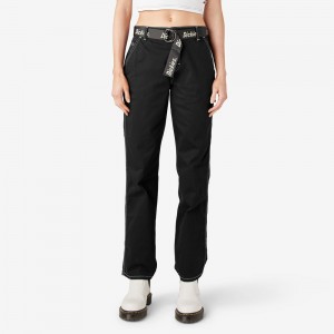 Black Women's Dickies Relaxed Fit Carpenter Pants | VOR594032