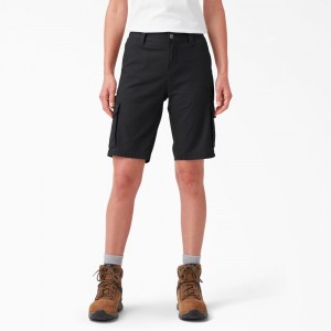 Black Women's Dickies Ripstop Cargo Shorts | RKS128596