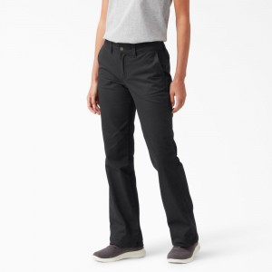 Black Women's Dickies Slim Fit Bootcut Pants | RDQ274659