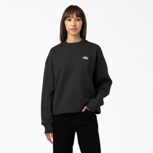 Black Women's Dickies Summerdale Sweatshirt | XQS398604