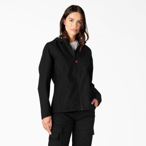 Black Women's Dickies Waterproof Rain Jacket | OTF369754