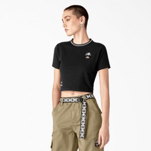 Black Women's Dickies x Lurking Class Cropped T-Shirt | KZV415320