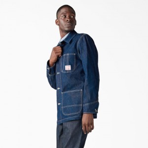 Blue Men's Dickies 1922 Selvedge Denim Jacket | CAZ463502