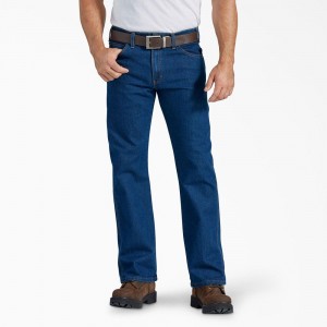 Blue Men's Dickies FLEX Active Waist Regular Fit Jeans | FSY763084