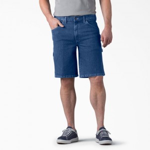 Blue Men's Dickies FLEX Active Waist Relaxed Fit Carpenter Shorts | ZED013642