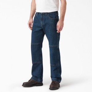 Blue Men's Dickies FLEX DuraTech Relaxed Fit Jeans | BXQ470918