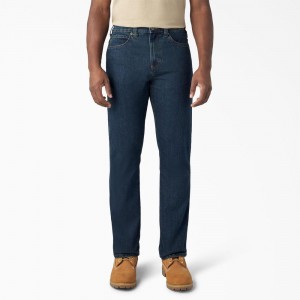 Blue Men's Dickies FLEX Regular Fit 5-Pocket Jeans | QBV352694