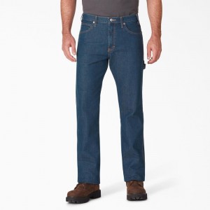 Blue Men's Dickies FLEX Regular Fit Carpenter Jeans | LYN413908