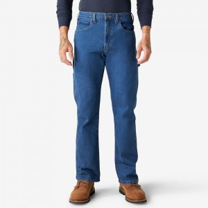 Blue Men's Dickies FLEX Relaxed Fit Carpenter Jeans | JOW251930