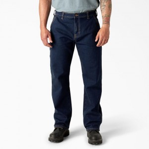 Blue Men's Dickies FLEX Relaxed Fit Carpenter Jeans | VJZ732964