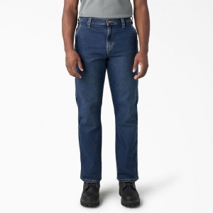 Blue Men's Dickies FLEX Relaxed Fit Carpenter Jeans | HGF436725