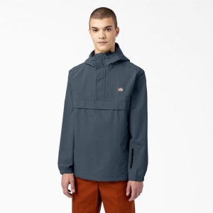 Blue Men's Dickies Glacier View Anorak Pullover Jacket | AMZ782930