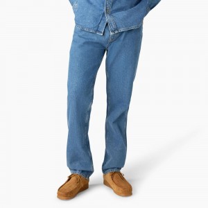 Blue Men's Dickies Houston Relaxed Fit Jeans | KBO761504