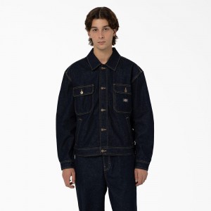 Blue Men's Dickies Madison Denim Jacket | FLC351069