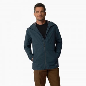 Blue Men's Dickies ProTect Cooling Hooded Ripstop Jacket | AXR072948