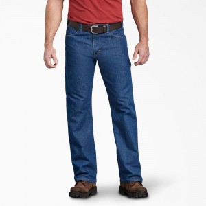 Blue Men's Dickies Relaxed Fit Carpenter Jeans | JEZ475623