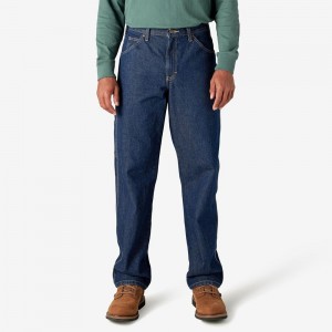 Blue Men's Dickies Relaxed Fit Heavyweight Carpenter Jeans | JOK107835