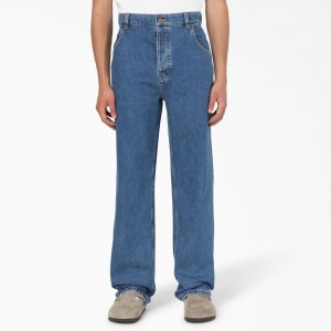 Blue Men's Dickies Thomasville Loose Fit Jeans | SXG460278