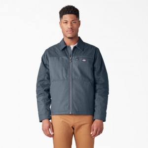 Blue Men's Dickies Waxed Canvas Service Jacket | GJN368152