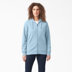 Blue Women's Dickies Heavyweight Full-Zip Fleece Hoodie | BAX612348