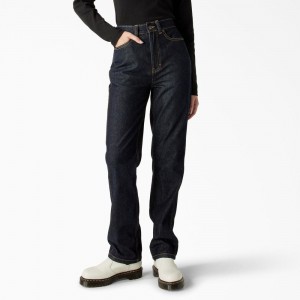 Blue Women's Dickies Houston Regular Fit Jeans | UYJ891732