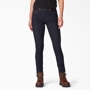 Blue Women's Dickies Perfect Shape Skinny Fit Jeans | CIU846350