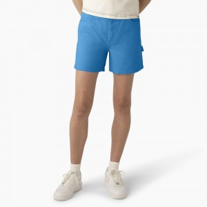 Blue Women's Dickies Regular Fit Duck Shorts | KOD087694