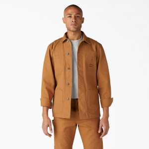 Brown Men's Dickies 1922 Duck Chore Jacket | VQT825397