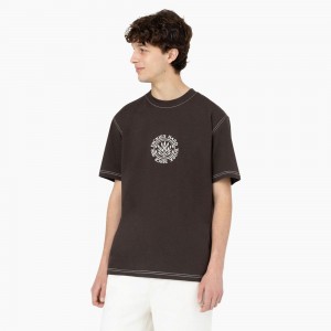 Brown Men's Dickies Beavertown Short Sleeve T-Shirt | XCN185697