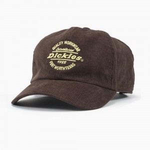 Brown Men's Dickies Corduroy Cap | TGI906817