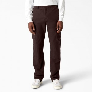 Brown Men's Dickies Double Knee Canvas Cargo Pants | ZOP107529