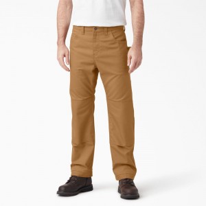 Brown Men's Dickies FLEX DuraTech Relaxed Fit Duck Pants | UEC160932