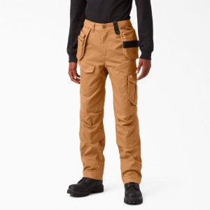 Brown Men's Dickies FLEX Temp-iQ 365 Regular Fit Duck Pants | MQS430692