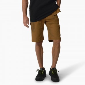 Brown Men's Dickies FLEX Temp-iQ® 365 Regular Fit Tech Duck Shorts | XVR315760