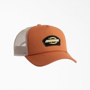 Brown Men's Dickies Mid Pro Foam Trucker Hat | UJL789465