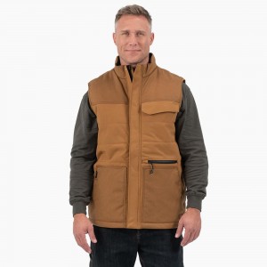 Brown Men's Dickies Performance Workwear Vest | AZF680739