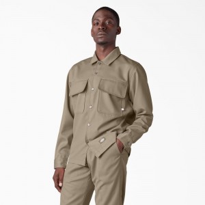 Brown Men's Dickies Premium Collection Boxy Shirt | HNK207365